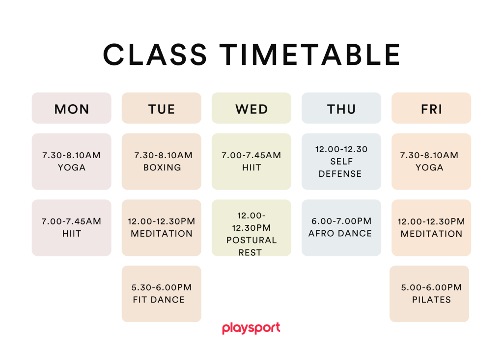 An example timetable